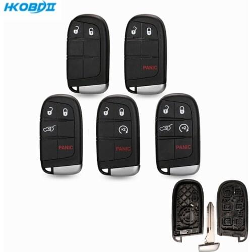 HKOBDII Car Key Shell for-Fiat 2 3 4 5 Buttons Round logo slot Shell