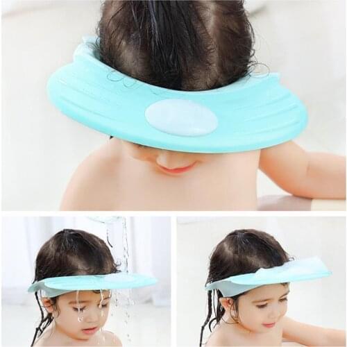 Infant Baby Ear Protection Shampoo Shield Shower Cap Unisex Hair Wash Hat for Newborn Bathing Adjustable Waterproof Bathing Cap