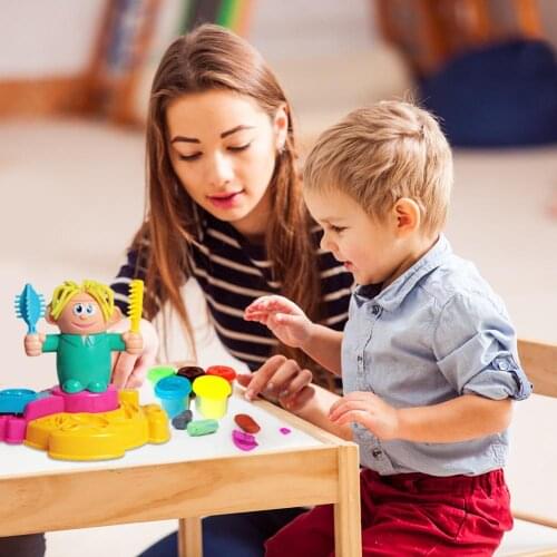 Kids Role Play Educational Toys DIY Hairdresser Barber with Safe Nontoxic Clay Safe Non-toxic and Safe to Play with