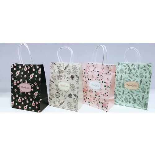 Daily Kraft Paper Bag Normal Thank You Gift Packing Bags Decoration Package For Candy Toy Cloth Flower