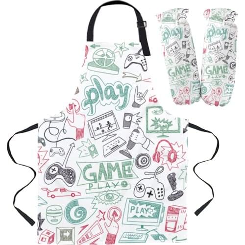 Gamepad Computer Keyboard Red Kitchen Apron Baking Accessories Sleeveless Aprons for Men Women Home Cleaning Tools