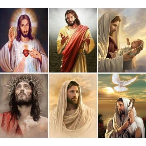 DIY Diamond Painting Full Square Religion Set Cross stitch 5D Diamond Embroidery Jesus Christ Mosaic Icon Rhinestones Decor Gift