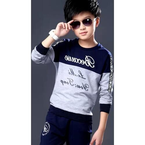 O-NECK Collar Boy Sets Autumn Children Full Sleeve Sweatshirt&Pant 2PCS Kids Suit Fashion Casual Sport Spring Children Clothes