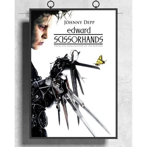 L509 EDWARD SCISSORHANDS Movie (1990) Classic Silk Fabric Poster Art Decor Indoor Painting Gift