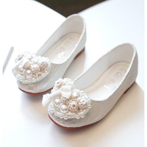 2018 New Lace Girls Leather Shoes Spring autumnChild girls princess shoes fashion lovely Girls baby flat Wedding Students shoess