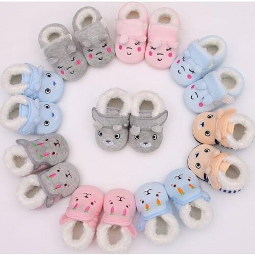 New Winter Baby Toddler Shoes Warm Soft Bottom Anti-slip Newborn Baby Cotton Shoes