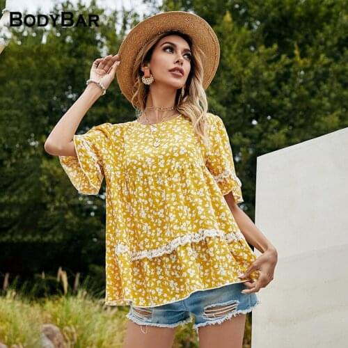 New Arrivals Casual O-neck Blouses Short Sleeve Ladies Floral Print Shirts Summer Elegant Top Plus Size Blouse Half Sleeve Shirt