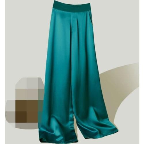 Summer new luxury satin atmosphere feels silky and foreign, mother wide-leg pants woman women sweatpants