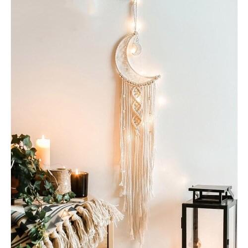 New Bohemian Chic Wall Hanging Tapestry Mandala Moon Dreamcatcher Wall Decor Boho Woven Knitted Tapestries Home Decoration