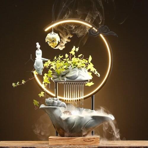 New Chinese Office Mountain and Water Device Decoration Living Room Fountain Landscape Humidifier Housewarming Fortune