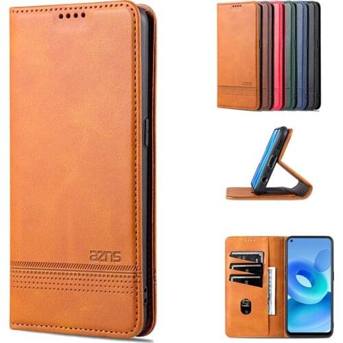 Solid color Magnetic Wallet Case For OPPO A95 A94 A93 A92 A92S A91 A74 A73 A72 A55 A54 A53 A53S 5G 4G Card Slot Shockproof Cases