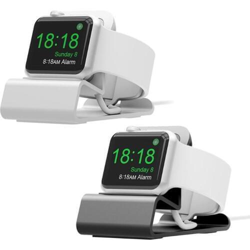 Luxury Base for Apple Watch Holder Hands Free Cable Hole Charging Support Aluminum Bracket for iWatch Dock Stand Station Cradle