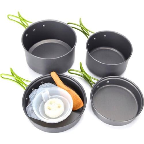 Portable Camping Tableware Cooking Set Outdoor Cookware Pan Pot Bowl Spoon Fork Utensils For Hiking Picnic Travel Wild Campismo