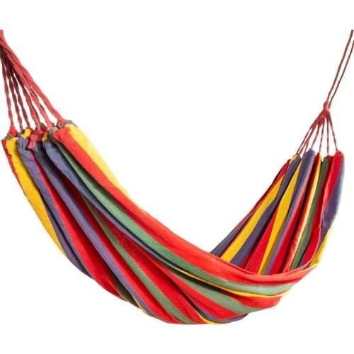 Camping Hammock Portable Hanging Hammock Folding Striped Hanging Chair Large Hammocks With Rope And Storage Bag For 1-2 Person