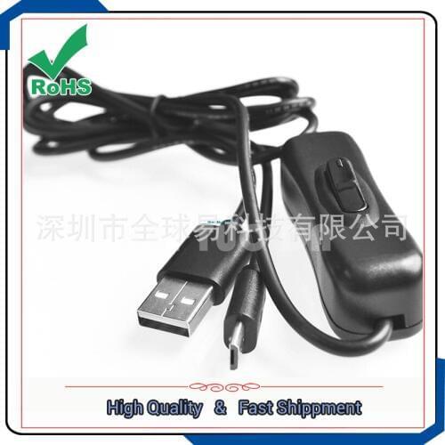 Raspberry power supply USB switch power cord USB to micro USB with switch Voltage Regulators