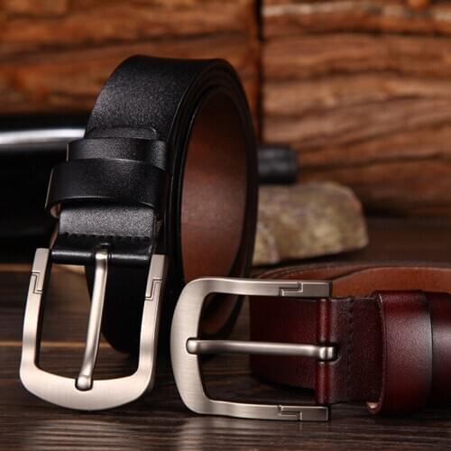 Mens Belt Leather Belt Men Genuine Leather Men Belt Male Strap Luxury Pin Buckle Belts Casual Men Belts Vintage Jeans G117
