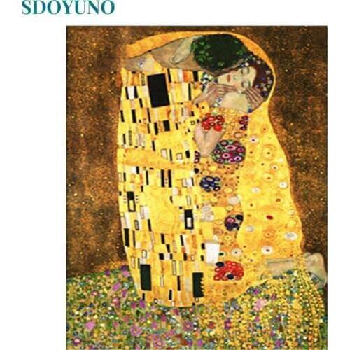 SDOYUNO 60x75cm DIY Framed Acrylic Paint by number kits on canvas Oil Painting By Numbers For Adults Wall Art Gift Home Decor