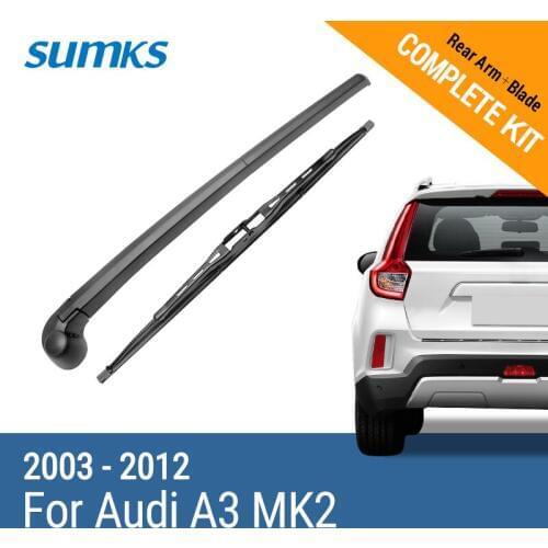 SUMKS Rear Wiper & Arm for Audi A3 MK2 2003 2004 2005 2006 2007 2008 2009 2010 2011 2012