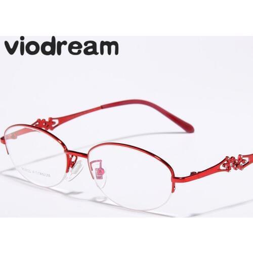 Viodream Ultra Light Pure Titanium Half Glasses Frame Myopia Prescription Eyewear Eyeglass Frames Oculos De Grau Spectacle Frame