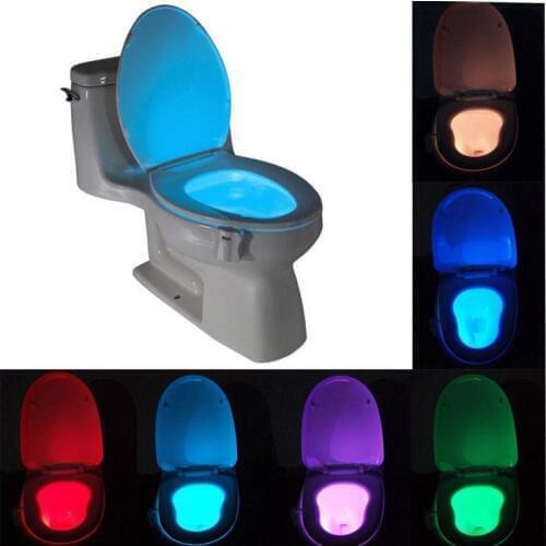 Smart Motion Sensor Toilet Seat Night Light 8 Colors Waterproof Backlight For Toilet Bowl LED Lamp WC Toilet Light