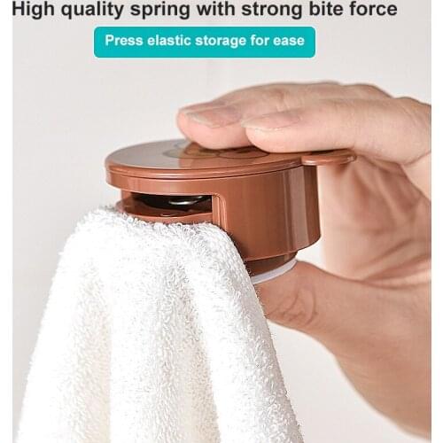 Bathroom Punch-free Cartoon Towel Clip Viscose Storage Kitchen Wall-mounted Rag Rack Bathroom Rack Shelf Four Colors New