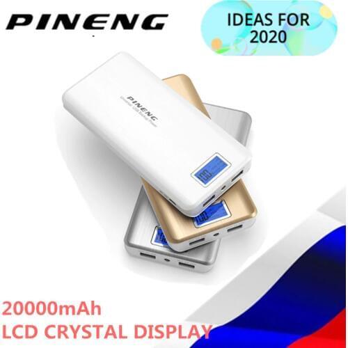 PINENG 999 mobile powerbank 20000mah Dual USB PN999 phone battery charger LCD display PN-999 External Mobile Battery Charger