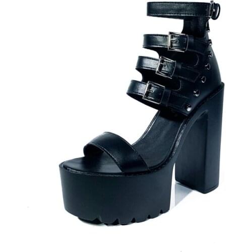 Female shoes sandals gladiator women demonia shoes Platform sandals roman sandals for women platform summer sandals punk shoes