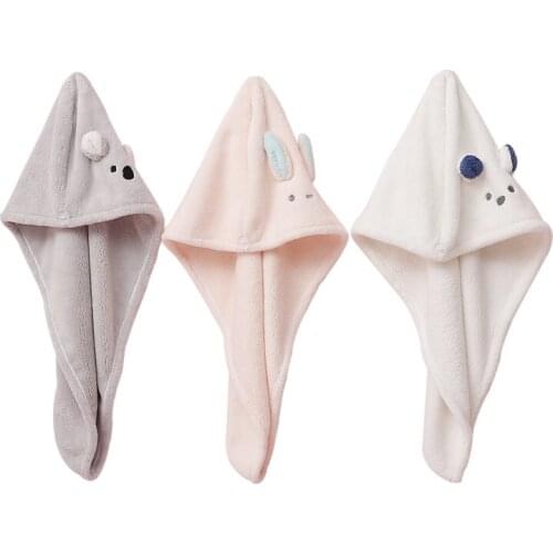 Diamosaic Microfiber Women Hair Cap Hat Towel Super Absorbent Cute Cartoon Animals Quick Drying Bath Hair Magic Instant Dry Caps