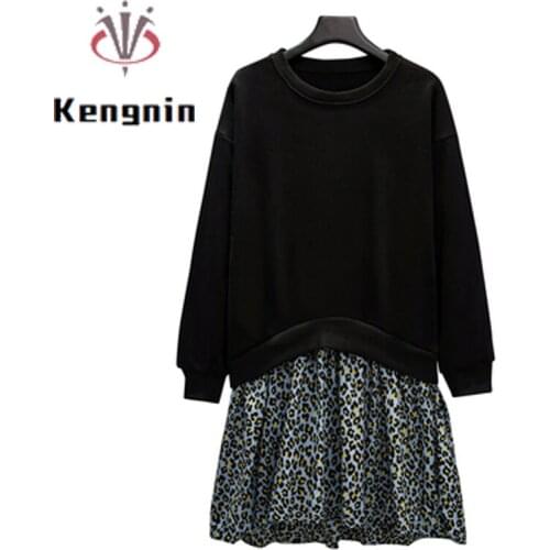 New 2021 Autumn Winter Women Hoodies Loose Oversized Thick Ladies Pullovers Print Floral Patchwork Black Long Sleeve Tops KE1767