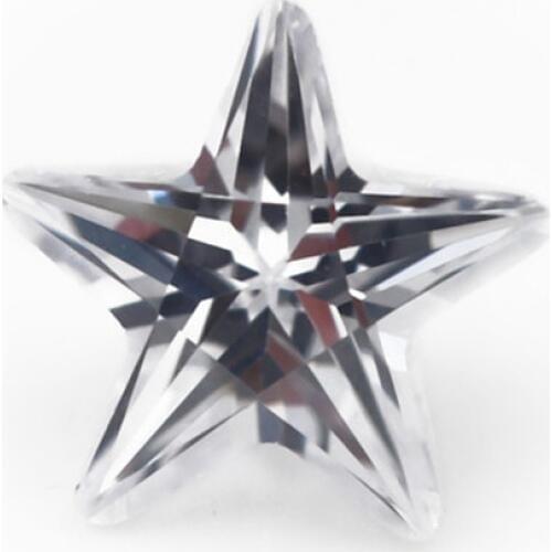 Star Shape 4x4mm~10x10mm White 5A Loose Cubic Zirconia Stone Synthetic Gems Cubic Zirconia For Jewelry