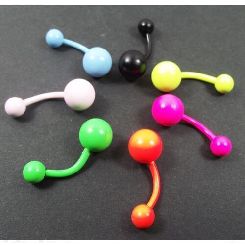 1 Pieces 14G Neon Color Stainless Steel Belly Ring Navel Piercing Jewelry Belly Button Rings Body Jewelry