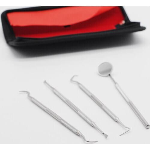 1/Set Dental Mouth Mirror Tweezers Probe Hook Pick Tweezer Teeth Cleaning Kit Oral Hygiene Stainless Dentist Steel Tools