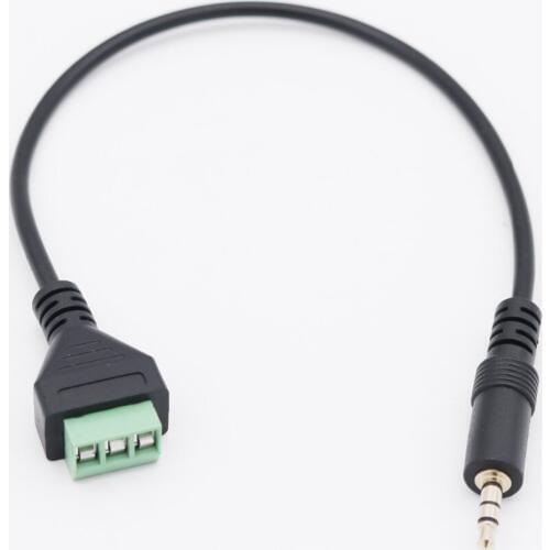 1x 3.5mm 1/8" Stereo TRS Male Plug 3 Pole To 3 Pin AV Screw Video Shield Balun Terminal Connector Solderless Block Adapter Cable