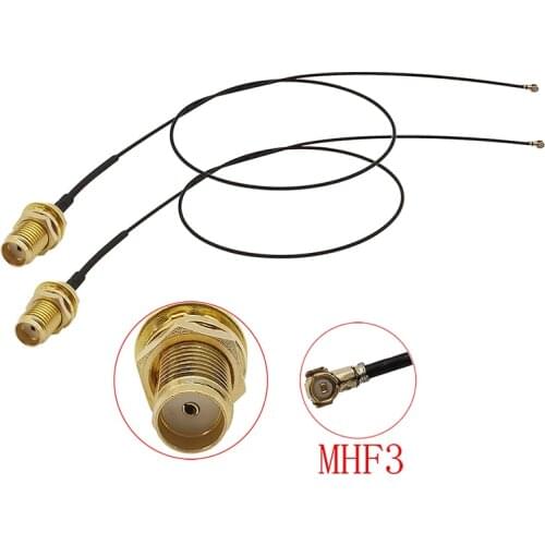 2Pcs SMA Female Jack to IPX IPEX U.FL MHF3 RF Pigtail Jumper 0.81mm Cable Connector for Mini PCI WiFi Card Wireless Router