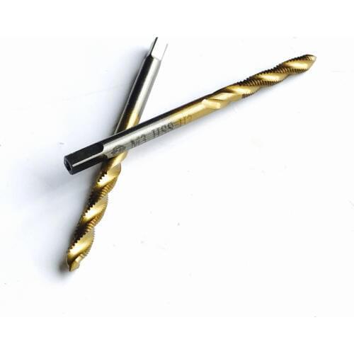 Free shipping of 2PCS M2-M6 HSS6542 made spiral flute machine taps screw taps for steel iron alluminum copper threads making