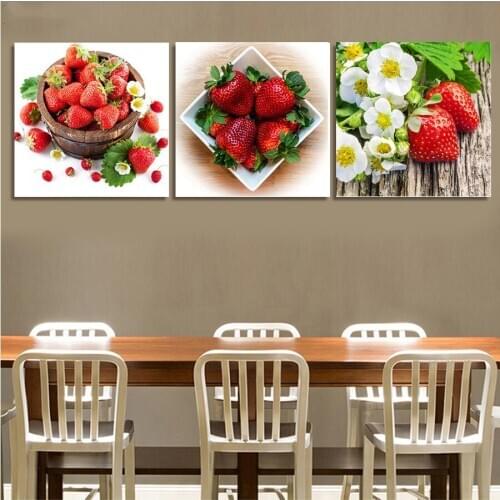 5D,diy,Diamond Painting still life,Red Strawberry Fruit,Mosaic Cross Stitch,Full Square Volledig,Diamond Embroidery 3 pcs JS5582