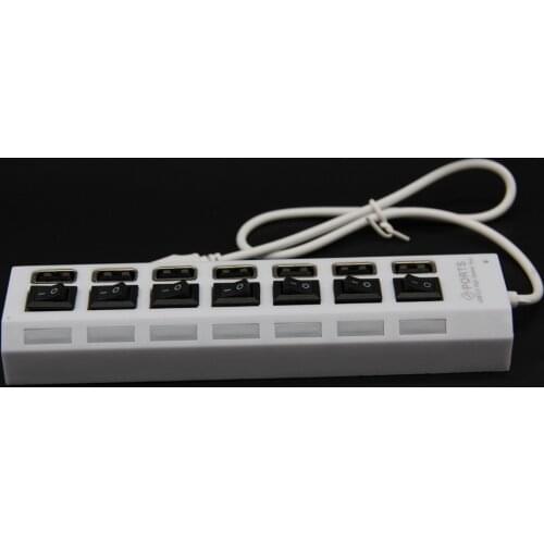 7 Ports usb 2.0 hub High Speed 480 Mbps Adapter usb splitter With Power on off Switch For PC Laptop Computer