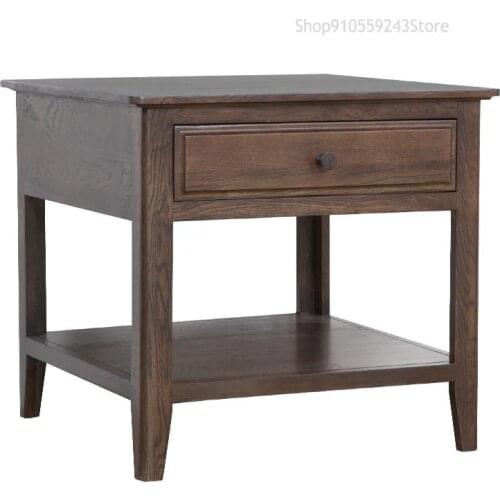 American Pure Solid Wood Generous Table White Oak Solid Wood Sofa Table Corner Table Simple Modern Small Tea Table Living Room F