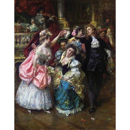 Free shipping classical aristocratic party dancing oil painting canvas printings printed on canvas wall art decoration picture