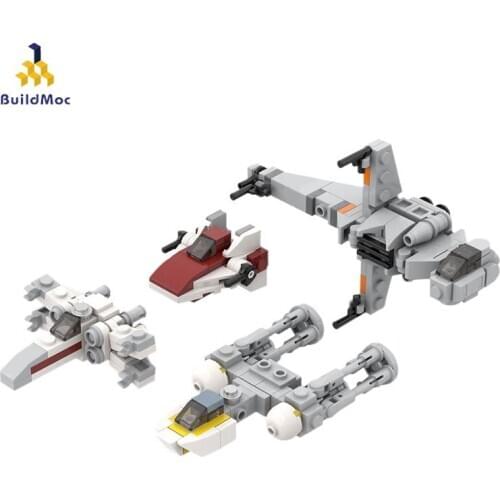 Bulidmoc Rebel Starfighter Military Weapon of War Future Technic Spaceship Set Childrens Building Block Toy Model Gift
