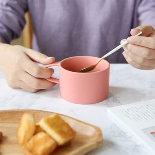 Jusen Ceraimcs Breakfast Handgrip Mugs Drinkware 200ml Creative Morandi Color Coffee Milk Cups Kitchen Кубак For Men Women Gifts