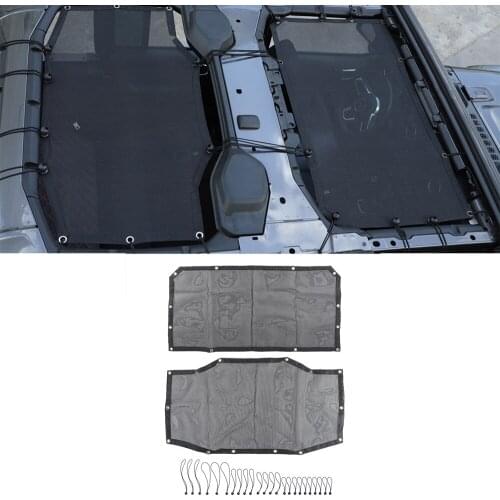 For Jeep Wrangler JL Gladiator JT 2018 2019 2020 2021 2022 4-Doors Car Top Sunshade Cover UV Protection Net Car Accessory Black