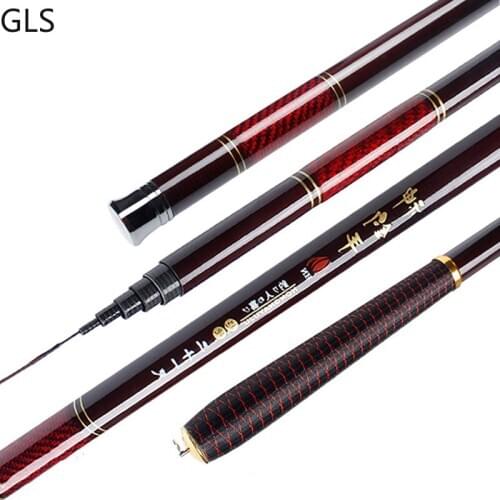 GLS Carbon Fiber 3.6/4.5/5.4/6.3/7.2m Telescopic Fishing Rod Ultra Light Hard Travel Carp Fishing Pole