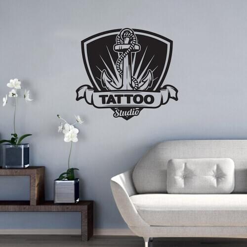 Cool Tattoo Salon Art studio Wall Decal tattoo waterproof Vinyl Sticker Window glass door mural Sticker room Decorati OV23