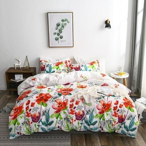 Single double king Bedding set Polyester Thickening beds 2/3pcs duvet cover set Pastoral bed sheet duvet cover pillowcase set