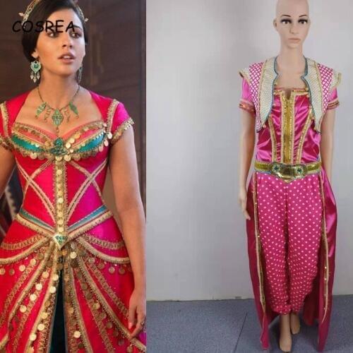 Magic Lamp Adult Jasmine Aladdin Cosplay Costume Sexy Princess Jasmine Costume Women Men Aladdin Costume Madagascar Jasmine