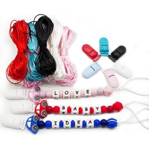 Cute-idea Cord Colorful Letters Food Grade Mouse Silicone Beads Teething Baby Products Chews Pacifier Chain Teethers Toy