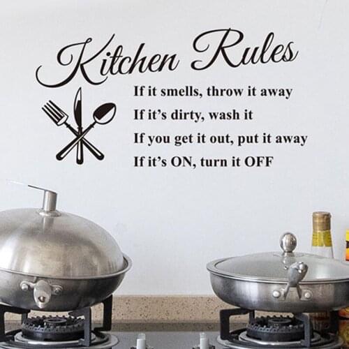 Enjoy Your Cook Time Kitchen Rules Quotes Art Diy Vinyl Decals Wall Stickers For Home Decoration Waterproof Mural