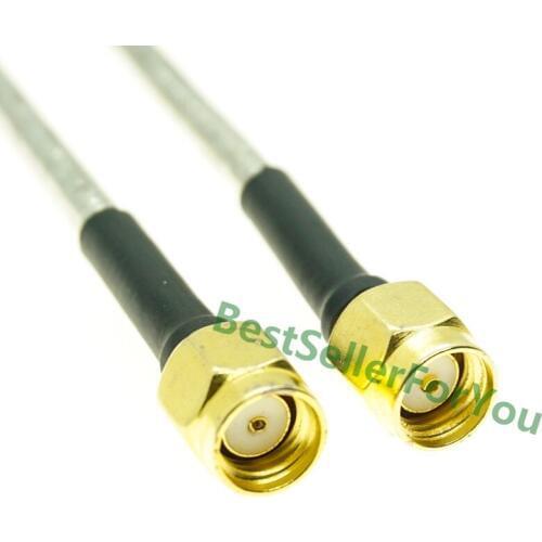 New RPSMA Male to RP SMA Male Plug Straight RF Coax Pigtail Semi-rigid Cable RG402 jumper