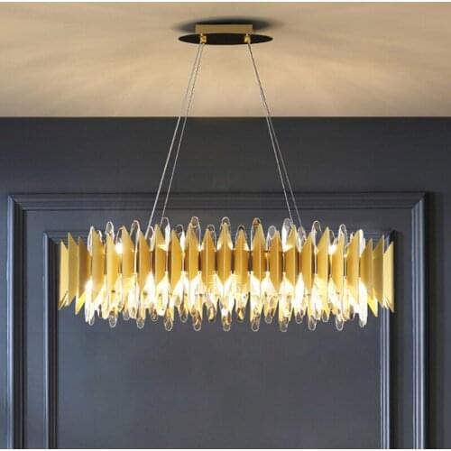 New Design Golden Ring LED Chandeliers Crystal Chandelier Lamp Modern Living Room Crystal Golden lights